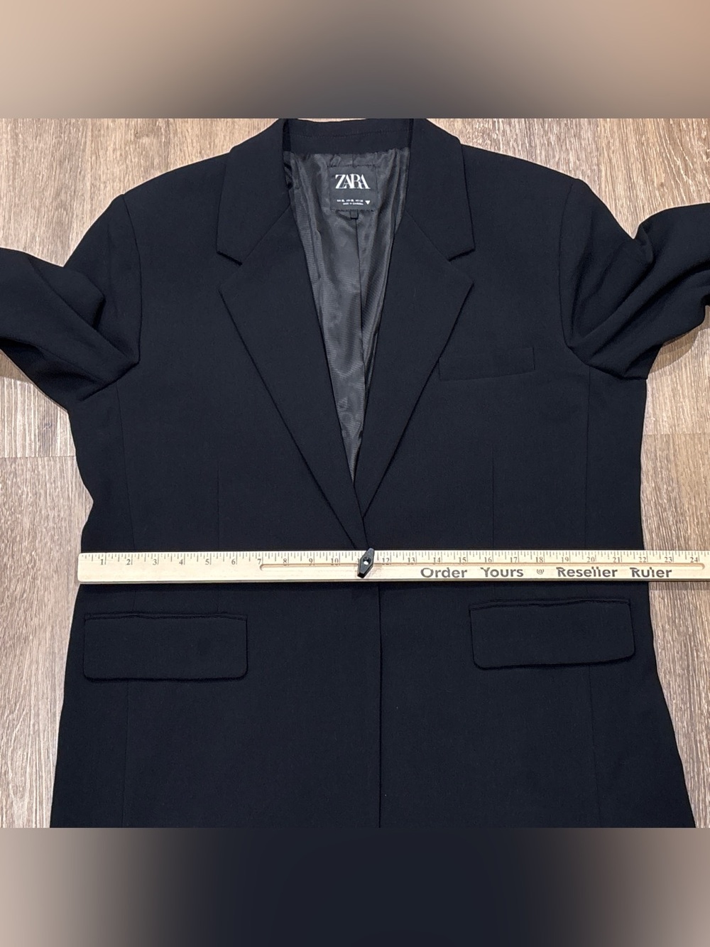 ZARA Black Oversized Blazer Single Button Tailored Jacket XL - Picture 6 of 11